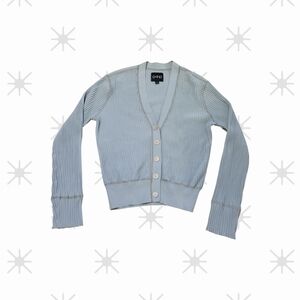 OTD On This Day John Varvatos Women's Ribbed Knit Cardigan - Blue  Medium